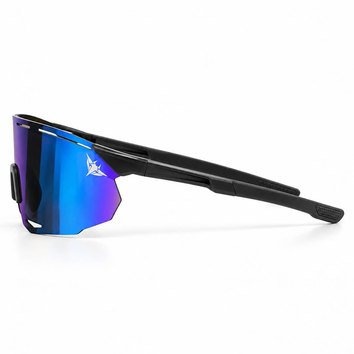 Mantaros Rayo shield sunglasses in Abyss, side view