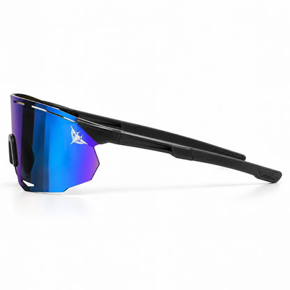 Mantaros Rayo shield sunglasses in Abyss, side view